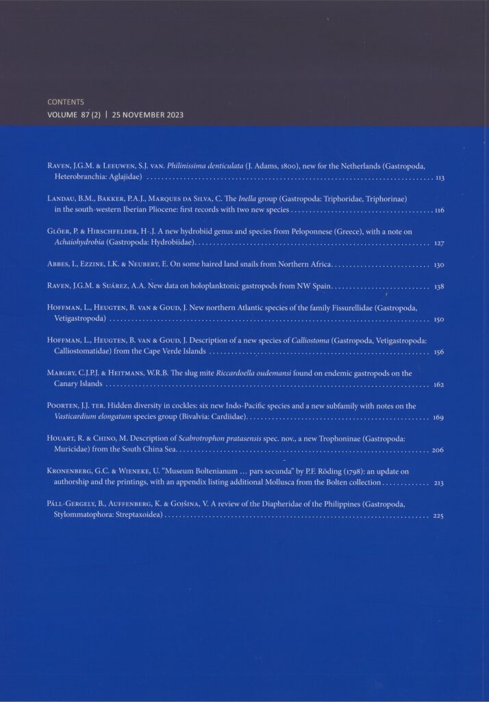 Basteria Vol. 87(2)b,2023